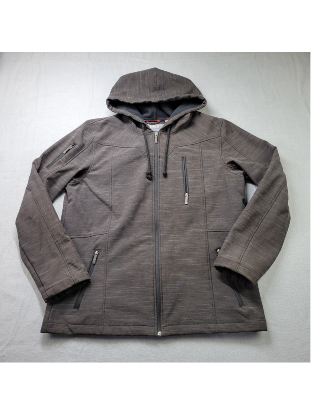 BKE Jacket Mens Size XL Gray Hooded Full Zip Pockets